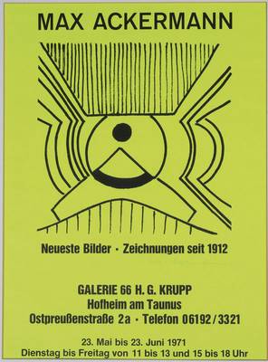 Max Ackermann, 1887-1975, Lithografie als Ausstellungsplakat, handsigniert, PP, Blattgr. ca. 59x42 cm, Ges. ca. 70x57 cm