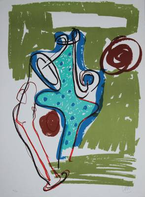 Markus Lüpertz, geb. 1941, Farblithographie auf Arches Velin, 1989, Vgl. Hofmaier 378, handsigniert und nummeriert 91/125, ca. 76x56 cm
