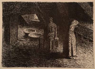 Ernst Barlach,1870 Wedel-1938 Rostock, "Die Schuldbewusste", Lithografie auf Japanpapier, 1912, Blatt 19 von 27 aus der Folge "Der ...