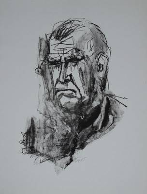 Otto Dix, 1891-1969, "Großes Selbstbildnis", Lithografie auf Bütten, 1965, Karsch 303 b (b), handsigniert, nummeriert 5/80, ca. 65.2x50 cm