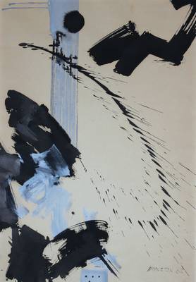 Sam Middleton, geb. 1927, Öl/Ölkreide/schw. Tinte auf Papier, 1962, handsigniert, PP, Blatt ca. 64,5x44,5 cm, Ges. ca. 75,5x56,5 cm