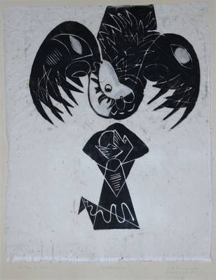 Rolf Müller-Landau, 1903-1997, "Die Reue des Petrus", Holzschnitt auf Chinapapier, handsigniert und datiert 1952, PP, Blatt ca. 52x41.5 ...