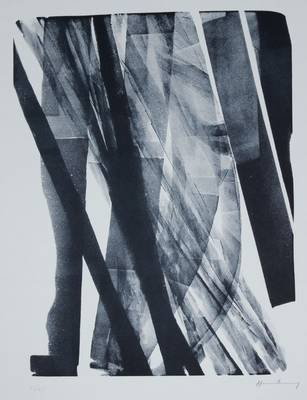 Hans Hartung, 1904 Leipzig-1989 Antibes, "L-1973-34", Farblithographie auf BFK Fives France Velin, 1973, Werkverzeichnis: RMM 435, ...