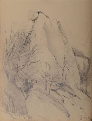 Johannes Grützke, geb. 1937, Bleistiftzeichnung, monogrammiert, datiert 1981, ca. 31,9x23,8cm