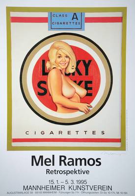 Mel Ramos, geb. 1935, "Lucky Lulu Blonde", Farboffset, Plakat Retrospektive, handsigniert, ca. 84x59 cm