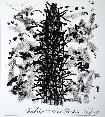 Günther Uecker, geb. 1930, Farblithografie, handsigniert, Natur, datiert 1985, ca. 56x50 cm