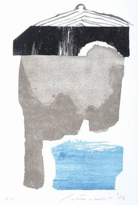 Guiseppe Santomaso, geb. 1907 Venedig, Farblithografie, handsigniert, datiert 1987, Blattgr. ca. 21 x 15 cm, unter Glas gerahmt