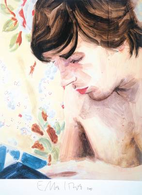 Elizabeth Peyton, geb. 1965, Lesende Frau, Farboffset, handsigniert, datiert 2009, ca. 79,5x59,5 cm