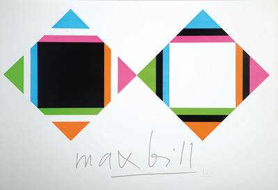 Max Bill, 1908-1994, Farblithografie, drucksigniert und handsigniert, 1971, ca. 54,5x78 cm