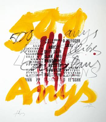 Antoni Tapies, 1923-2012, Farblithografie, handsigniert, ca. 63x55 cm, Blatt beschädigt