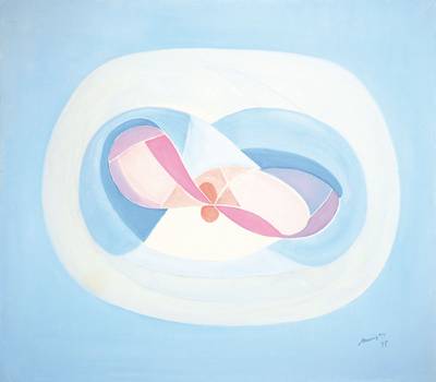 Monique Cusset, zeitgenössischer französischer Künstler, zwei Abstrakte Kompositionen, Acryl/Lwd., je rechts unten signiert und datiert 95, ca. ...