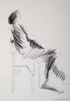 Michael Goller, geb. 1974, Konvolut aus zwei Bleistiftzeichnungen, je handsigniert und datiert (20)05, Blattgr. ca. 42x29,5 cm, Klebereste auf ...