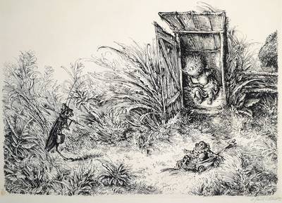 A. Paul Weber, 1883-1980, Konvolut aus zwei Lithographien, 1x handsigniert, 1x drucksigniert, Motiv ca. 34x45,5 cm bzw. 33,5x27 cm, je unter Glas ...