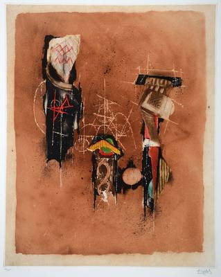 Johnny Friedländer, 1912-1992, Farbradierung, handsigniert und nummeriert 13/95, PP, Motiv ca. 52,5x42,5 cm, unter Glas gerahmt
