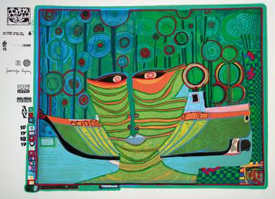 Friedensreich Hundertwasser, 1928-2000, Farbserigraphie, "Kolumbus Regentag in Indien", Blatt aus der Regentagmappe, drucksigniert und ...