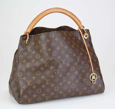 LOUIS-VUITTON Handtasche, Modell Artsy MM, Monogram Canvas, Innen beigefarb. Wildleder mit sechs aufgesetzten Fächern und einem langen Innenfach ...