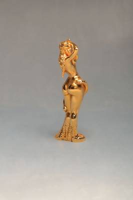 Ernst Fuchs, geb. 1930 Wien, Frau Lot, Bronzeskulptur, goldfarbig, signiert und nummeriert 2, H. ca. 10 cm