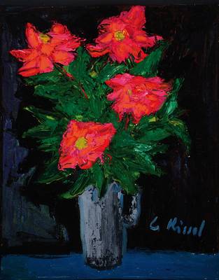 Gernot Kissel, 1939 Worms - 2008, Blumenstillleben, Öl/Lwd., handsigniert, ca. 81x65 cm