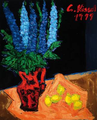 Gernot Kissel, 1939 Worms - 2008, Blumenstillleben, Öl/Lwd., handsigniert, datiert 1999, ca. 100x81 cm, Keilrahmen verzogen