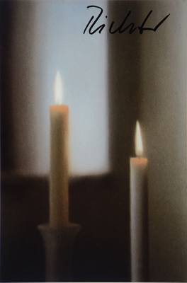 Gerhard Richter, geb. 1932 Dresden, Postkarte, Multiple, Zwei Kerzen, handsigniert, ca. 14.8x10.5 cm