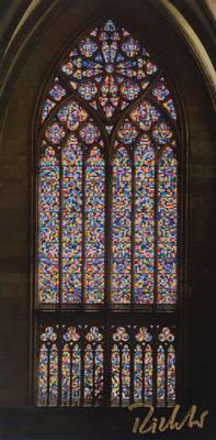 Gerhard Richter, geb. 1932 Dresden, Postkarte, Multiple, Köln, Dom Südquerhausfenster, handsigniert, ca. 21x10.5 cm