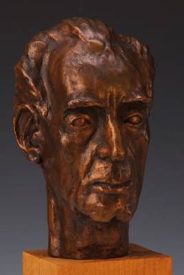 Paloma Varga Weisz, geb. 1966, Bronzeguß, Kopf des Vaters Ferenc Varga (1906-1989), eines ungarisch-französischen Künstlers, der mit Jean Cocteau ...