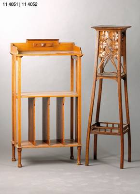 Blumentisch, deutsch, 1.H. 20.Jh., Jugendstil, Eiche, 115x32x32