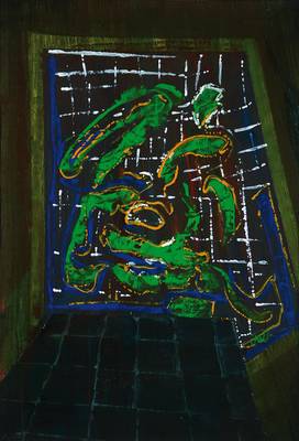 Markus Lüpertz, geb. 1941, Acryl/Holz, handsigniert, ca. 84x58 cm, Rahmen