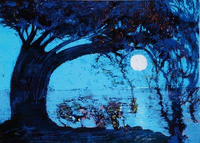 Ernst Fuchs, geb. 1930 Wien, Starnberger See II, Giclee auf Leinwand, handsigniert und nummeriert 134/300, aus 2012, Blattgr. ca. 61x83 cm