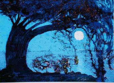 Ernst Fuchs, 1930-2015, Starnberger See II, Giclee auf Leinwand, handsign., num. 281/300, aus 2012, Blattgr. 61x82 cm