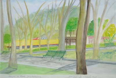 Monique Cusset, zeitgenössische französische Künstlerin, Konvolut aus zwei Mischtechniken, Aquarell/Gouache auf Papier, je signiert und betitelt, ...