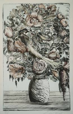 Ernst Fuchs, geb. 1930 Wien, Lithographie, handsigniert und nummeriert e/a, im Druck monogrammiert, Motiv ca. 59x37.5 cm, unter Glas gerahmt
