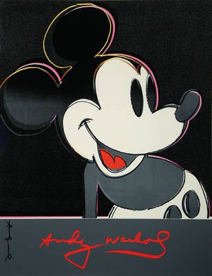 Andy Warhol, 1928-1987, Farbsiebdruck, Mickey Maus, handsigniert, ca. 75x58.5 cm, unter Glas gerahmt