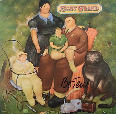 Fernando Botero, geb. 1932, Vinyl-Schallplatte, Baby Grand, signiert, ca.31.5x31.5 cm, unter Glas gerahmt