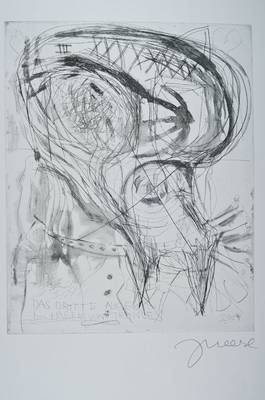 Jonathan Meese, geb. 1971, "Das Dritte Auge", Radierung auf dickem Bütten, Griffelkunst 327 A3, aus 2007, handsigniert, rückseitig ...