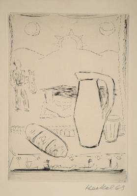 Erich Heckel, 1883-1970, "Stillleben", Radierung auf dickem Velin, handsigniert, datiert 1963, Auflage: 50 Ex., gedruckt für die ...