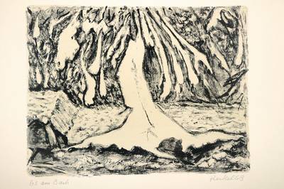Erich Heckel, 1883-1970, "Eis am Bach", Lithographie auf Bütten, handsigniert, bezeichnet "Eis am Bach", Auflage: 40 Ex., WVZ: ...