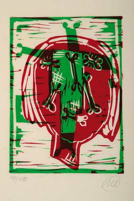 Markus Lüpertz, geb. 1941, "Parsifal - Männer ohne Frauen", Farbholzschnitt auf Japanbütten, handsigniert, num. 47/180, aus 1994, ...