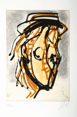 Markus Lüpertz, geb. 1941, Ohne Titel, Farbradierung auf Bütten, handsigniert, num. 20/30, Plattengr. ca. 19,8x14 cm, Blattgr. 29.5x21 cm