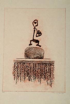 Max Ernst, 1891-1976, "Zu Werner Heisenberg, die Bedeutung des Schönen in der exakten Naturwissenschaft", Lithografie auf dickem ...