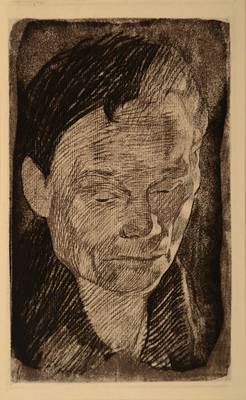 Käthe Kollwitz, 1867-1945, "Frauenkopf", Radierung auf Velin, Originalplatte aus 1905, herausgegeben von A. von der Becke um 1950, ...