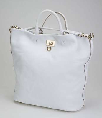 DOLCE & GABBANA Tote Bag/Vlada Bag, weißes Leder, Monturen Metall verg., 2 Tragehenkel, 1 Schulterriemen abnehmbar, Verschluss in Form eines ...