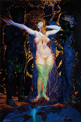 Ernst Fuchs, geb. 1930 Wien, Die Einkleidung der Esther, Giclee auf Leinwand, handsigniert und nummeriert 230/300, aus 2012, Blattgr. ca. 61x43 cm