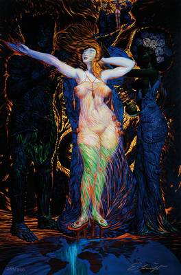Ernst Fuchs, geb. 1930 Wien, Die Einkleidung der Esther, Giclee auf Leinwand, handsigniert und nummeriert 233/300, aus 2012, Blattgr. ca. 61x43 cm