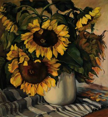 Bartel, zeitgenössischer Künstler, Blumenstillleben, Öl/Lwd, signiert, ca. 70x65 cm, Rahmen