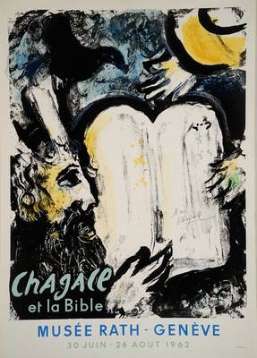 Marc Chagall, 1887-1985, Farblithographie, Chagall et la bible, handsigniert, Blattgr. ca. 65x50 cm