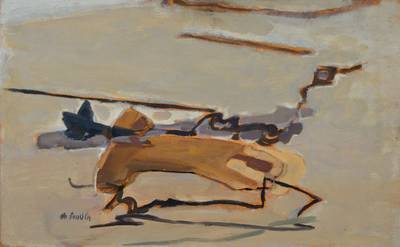 Ola Sandin, geb. 1925, Schwedische Künstlerin, Abstr. Komposition, Acryl/Holz, collagiert, signiert, ca. 50x80 cm