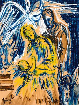 Georg Günther Zeuner, 1923 Dresden - 2011 Speyer, Öl/Karton, handsigniert und datiert 65, ca. 62,5x47 cm, Rahmen