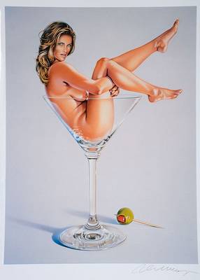 Mel Ramos, geb. 1935 Sacramento, Farboffset, Martini Miss, handsigniert, Blattgr. ca. 54x42 cm
