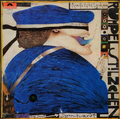 Horst Janssen, 1929-1995, Konvolut aus zwei Schallplatten, je handsigniert, ca. 30x30 cm, Gebr.Sp.